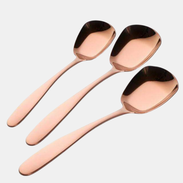 Cuillères de Cuisine 3-en-1 – Acier Inoxydable, Fond Plat et Stable Ladles Electro Paris Or rose