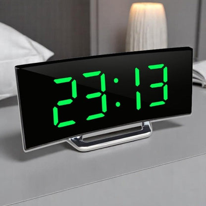 Réveil LED Digital Avec Écran Courbé Et Luminosité Automatique Pour Chambre Moderne Alarm Clocks Electro Paris Vert