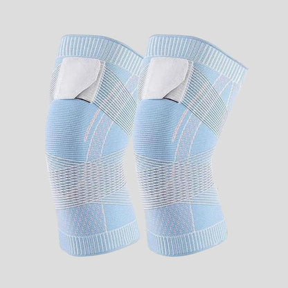 Manchon de Compression Réglable pour Genou – Bande de Soutien avec Sangle Sécurisée Brace Electro Paris Bleu ciel S