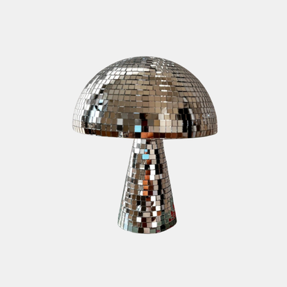 Boule disco rétro en forme de champignon pour une décoration d'intérieur festive Éclairage décoratif Electro Paris Argent