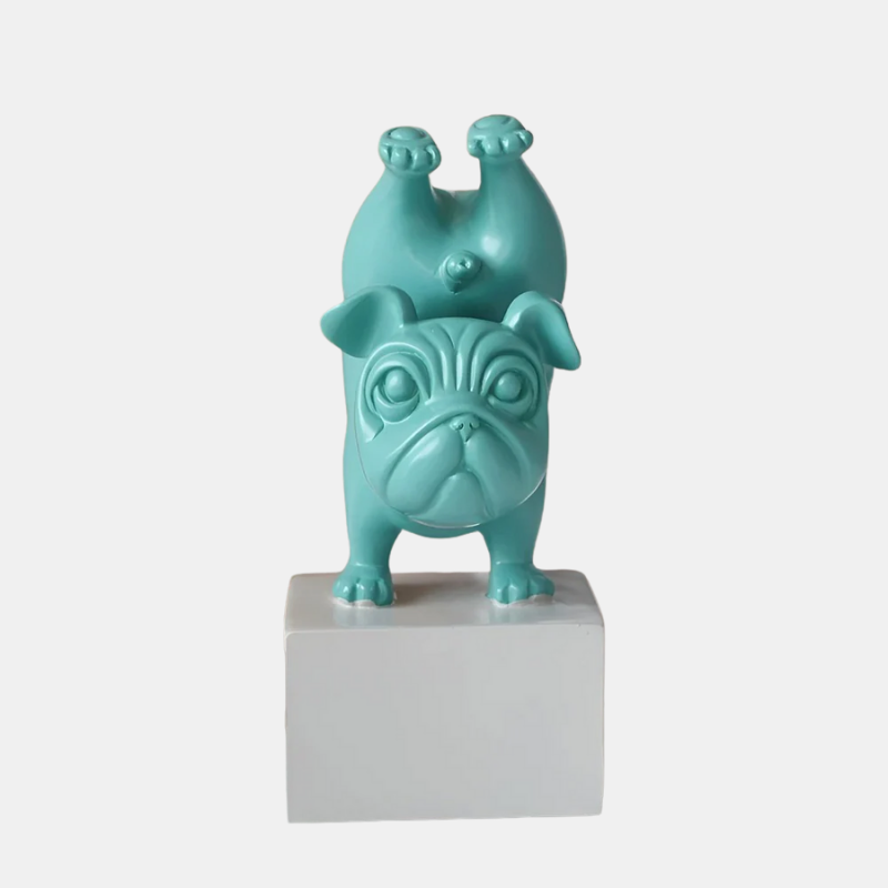 Décoration – Sculpture Bulldog Abstraite en Résine, Figurine Moderne pour Intérieur Élégant Figurines et statues Electro Paris Vert
