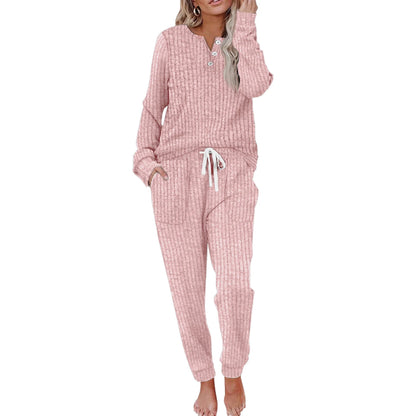 Ensemble De Vêtements D’Intérieur Pour Femme Avec Fermeture À Boutons Loungewear Set Electro Paris Rose S