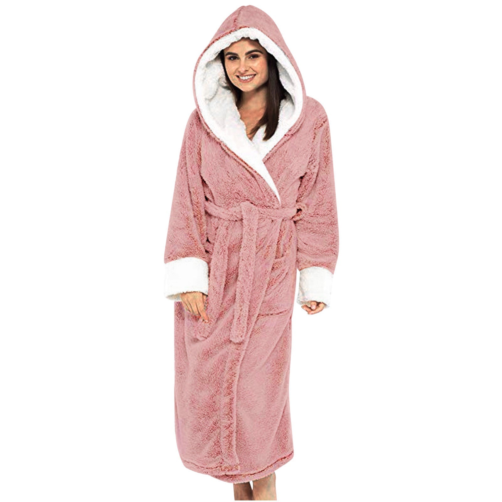 Veste Polaire Douillette À Capuche Pour Femme Bath robe Electro Paris Rose S
