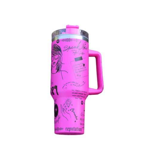 Tasse Isolante Taylor Swift Édition Limitée Pour Boissons Chaudes Et Froides tumbler Electro Paris Rose foncé