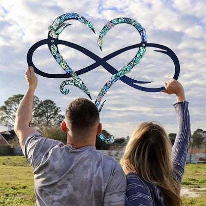 Art Mural Cœur Infini en Métal – Sculpture Romantique en Fer pour Chambre Art mural Electro Paris Saphir 20cm x 25cm