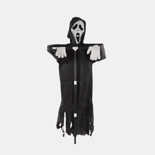 Décoration de Jardin Épouvantail GhostFace – Accessoire d'Halloween à Planter Décorations saisonnières Electro Paris