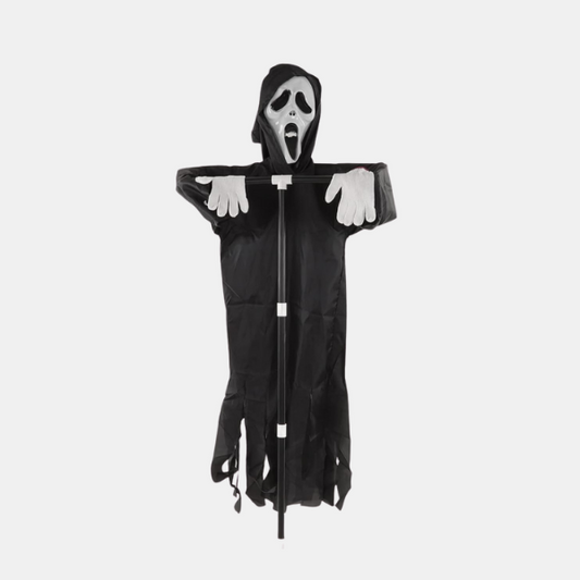Décoration de Jardin Épouvantail GhostFace – Accessoire d'Halloween à Planter Décorations saisonnières Electro Paris