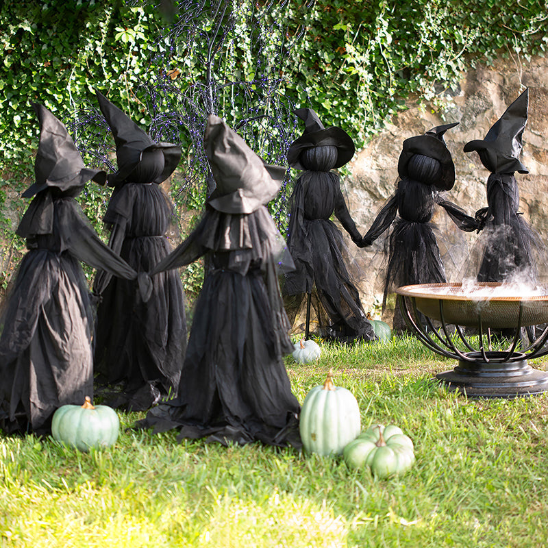 Piquets de Sorcières Lumineux pour Halloween – Lot de 3 Décorations de Jardin Éclairées Décorations d'Halloween d'extérieur Electro Paris