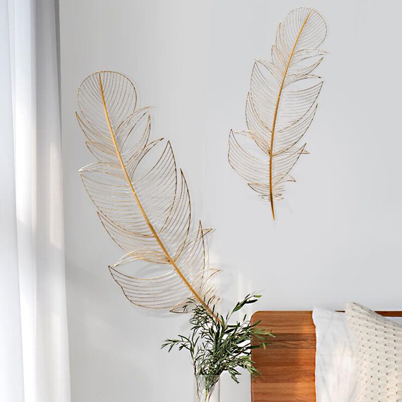 Décoration Murale En Fer Et Bois Forme Plume Pour Intérieurs Élégants Et Contemporains Artwork Electro Paris