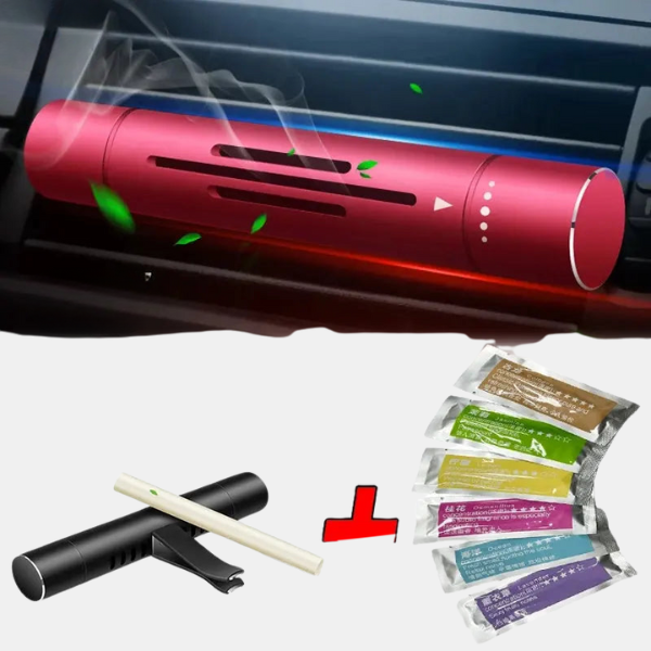 Diffuseur de Parfum pour Voiture – Fraîcheur Durable avec Diffusion Réglable Car Air Vent Perfume Clip Electro Paris Ensemble de 8 Pièces Rouge