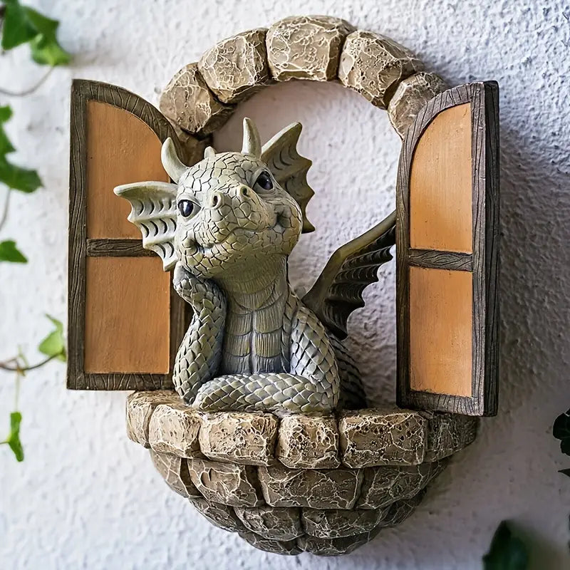Ornement de Jardin Dragon en Résine Peinte pour un Décor Magique Décor de jardin Electro Paris