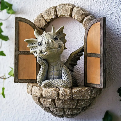 Ornement de Jardin Dragon en Résine Peinte pour un Décor Magique Décor de jardin Electro Paris