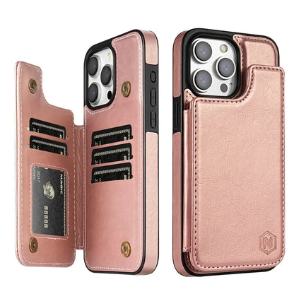 Coque iPhone – Étui en Cuir de Luxe avec Fentes Cartes et Fermeture Magnétique Phone case Electro Paris