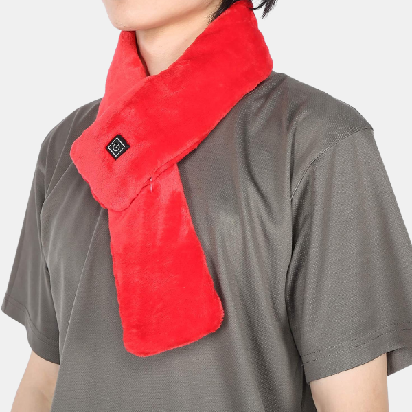 Écharpe Chauffante Intelligente USB – Chaleur Rechargeable & Confort Thermique Heated Neck Scarf Electro Paris Rouge