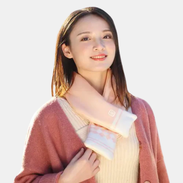 Écharpe Chauffante Intelligente USB – Chaleur Rechargeable & Confort Thermique Heated Neck Scarf Electro Paris Rose