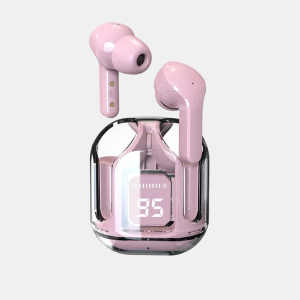 Écouteurs Bluetooth Sans Fil HiFi Premium – Transparence et Son Cristallin Earphone Electro Paris Rose