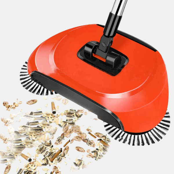 Aspirateur et Balai 2 en 1 – Solution de Nettoyage Sans Electricité Home cleaning tool Electro Paris Rouge