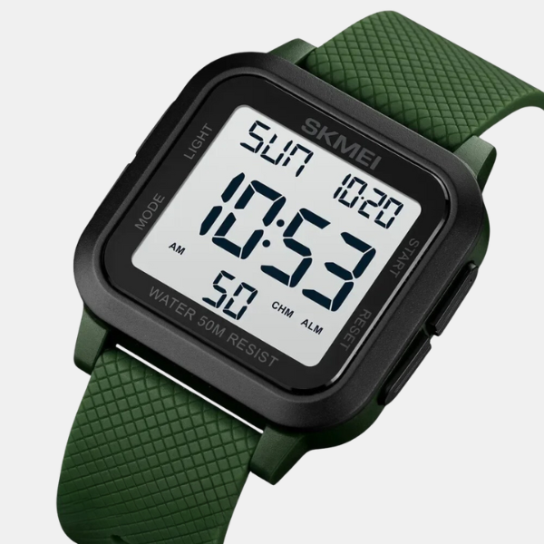 Montre Digitale Étanche – Bracelet Confortable pour un Port Toute la Journée Watches Electro Paris Vert