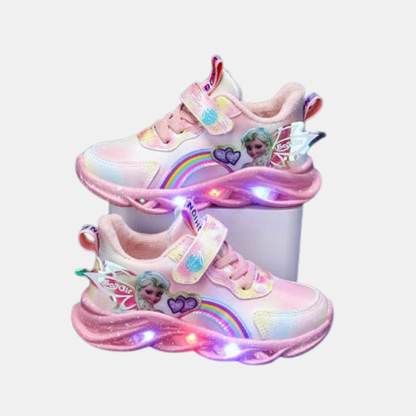 Chaussures LED Paillettes Arc-en-Ciel – Baskets Amusantes Lumineuses Pour Enfants Actifs Shoes Electro Paris Rose A 22- 13 cm