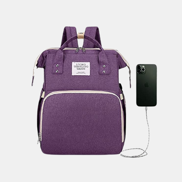 Sac À Couches Bébé 2-en-1 – Soins Faciles Pour Bébé & Compagnon De Voyage Bags Electro Paris Violette