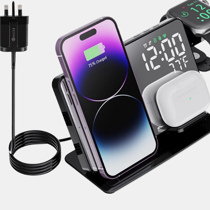 Station de Charge Rapide 3-en-1 – Station de Charge Sans Fil Premium avec Réveil Intégré Electronics & Gadgets Electro Paris