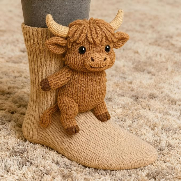 Chaussettes Câlin d’Animaux au Crochet – Motifs Animaliers 3D Ludiques avec Chaleur Douillette d’Hiver Socks Electro Paris