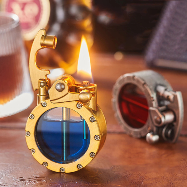 Briquet à Kérosène Antique – Design Vintage avec Fenêtre de Contrôle Flame lighter Electro Paris
