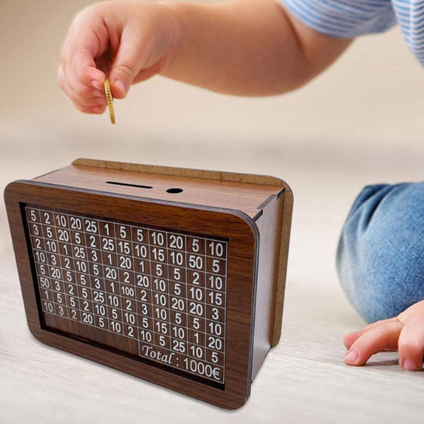 Tirelire en Bois Classique – Solution de Caisse d’Épargne Sécurisée et Décorative DIY Electro Paris