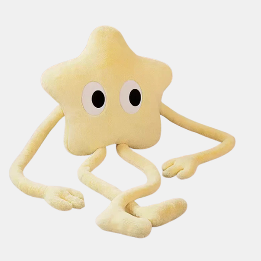 Coussin Peluche Géant en Forme d’Étoile – Confort Décoratif Doux Pillow Electro Paris Jaune