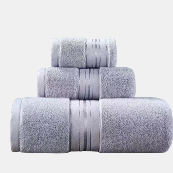 Ensemble de Serviettes de Bain en Coton – Confort Ultra-Doux et Haute Absorption Towels Electro Paris Gris clair Lot de 3 serviettes