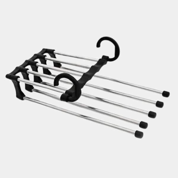 Cintre Pliable 5-en-1 – Organisateur de Garde-Robe Intelligent et Gain de Place Hanger Electro Paris Noir
