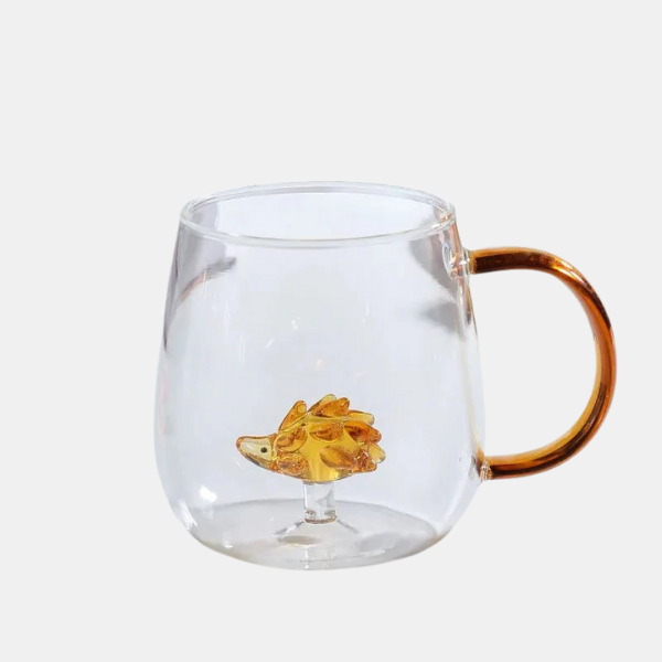 Tasse en Verre Borosilicaté Durable avec Décoration Animale 3D Kitchen Accessories Electro Paris Hérissonne