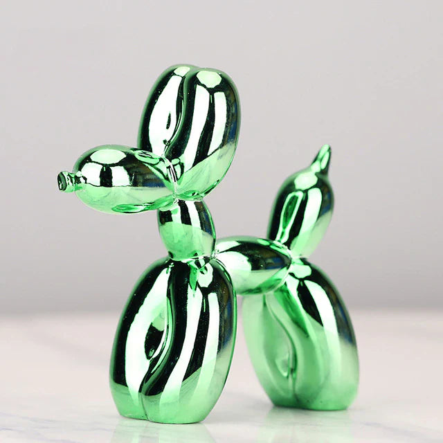 Figurine Chien Ballon Ludique – Sculpture en Résine pour Maison & Bureau Sculptures Electro Paris Vert 4x4x1.5 inches (10x10x4cm)