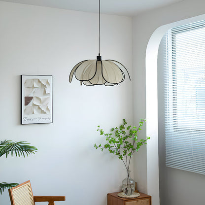 Lampe Suspendue Élégante en Rotin Noir et Naturel – Design Wabi Sabi pour une Décoration Authentique