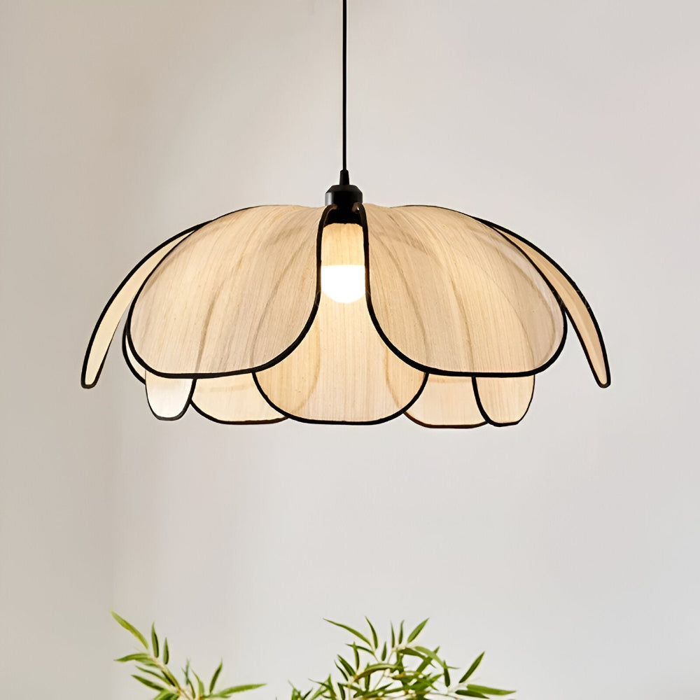 Lampe Suspendue Élégante en Rotin Noir et Naturel – Design Wabi Sabi pour une Décoration Authentique