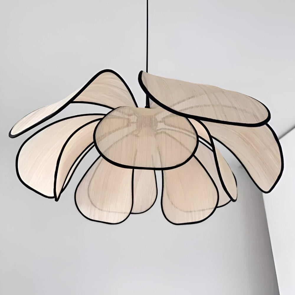 Lampe Suspendue Élégante en Rotin Noir et Naturel – Design Wabi Sabi pour une Décoration Authentique