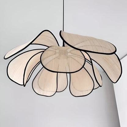 Lampe Suspendue Élégante en Rotin Noir et Naturel – Design Wabi Sabi pour une Décoration Authentique