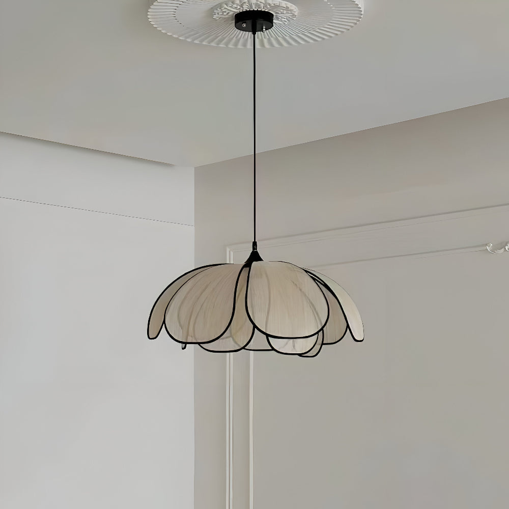 Lampe Suspendue Élégante en Rotin Noir et Naturel – Design Wabi Sabi pour une Décoration Authentique