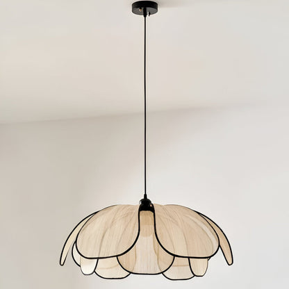 Lampe Suspendue Élégante en Rotin Noir et Naturel – Design Wabi Sabi pour une Décoration Authentique