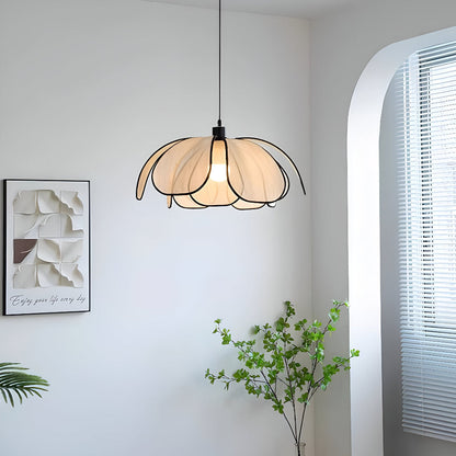 Lampe Suspendue Élégante en Rotin Noir et Naturel – Design Wabi Sabi pour une Décoration Authentique