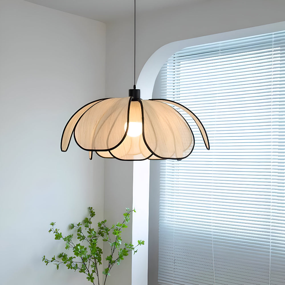 Lampe Suspendue Élégante en Rotin Noir et Naturel – Design Wabi Sabi pour une Décoration Authentique