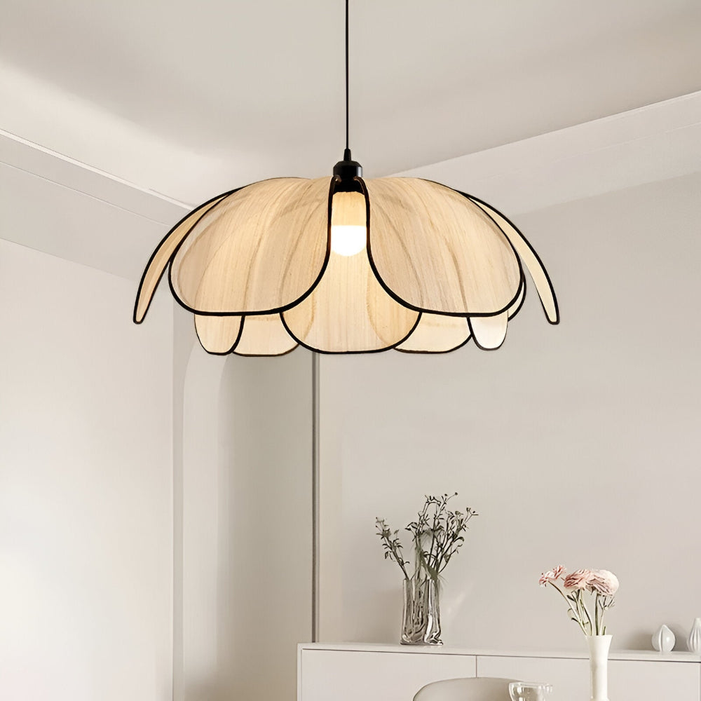 Lampe Suspendue Élégante en Rotin Noir et Naturel – Design Wabi Sabi pour une Décoration Authentique