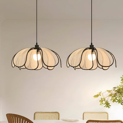 Lampe Suspendue Élégante en Rotin Noir et Naturel – Design Wabi Sabi pour une Décoration Authentique