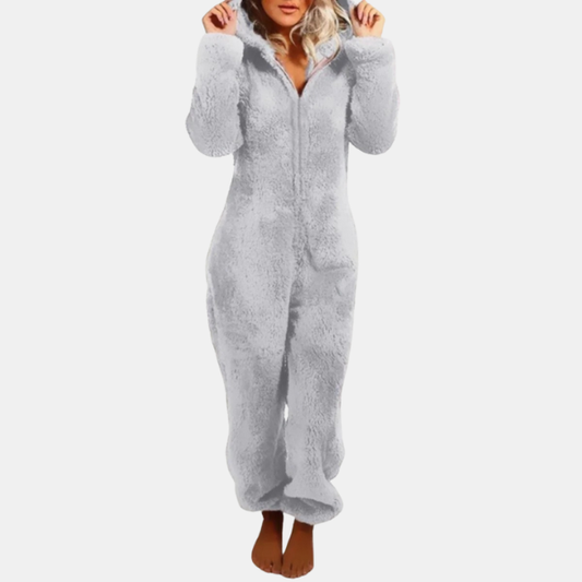 Ensemble Cocooning Zippé en Polaire – Confort Doux et Chaleureux Fashion Women Onesie All-year Electro Paris Gris S