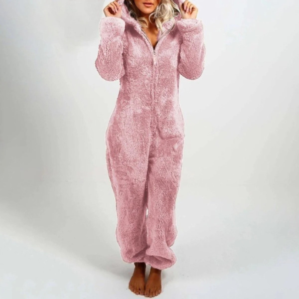 Ensemble Cocooning Zippé en Polaire – Confort Doux et Chaleureux Fashion Women Onesie All-year Electro Paris Rose pâle S
