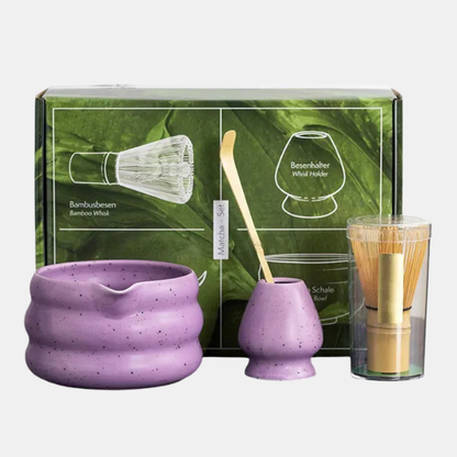 Ensemble Matcha Complet 4 Pièces – Bol, Fouet et Accessoires pour une Préparation Authentique du Thé Zestawy Matcha Electro Paris Violet Ensemble de quatre pièces