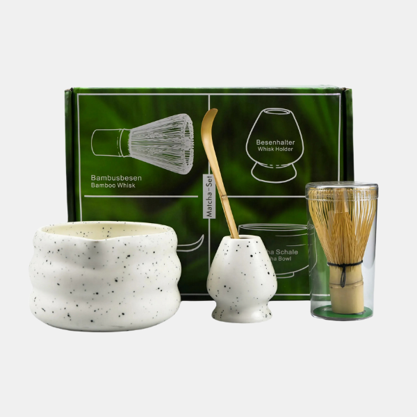 Ensemble Matcha Complet 4 Pièces – Bol, Fouet et Accessoires pour une Préparation Authentique du Thé Zestawy Matcha Electro Paris Blanc Ensemble de quatre pièces