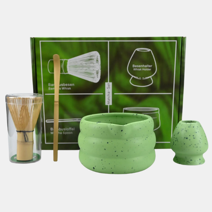 Ensemble Matcha Complet 4 Pièces – Bol, Fouet et Accessoires pour une Préparation Authentique du Thé Zestawy Matcha Electro Paris Vert Ensemble de quatre pièces