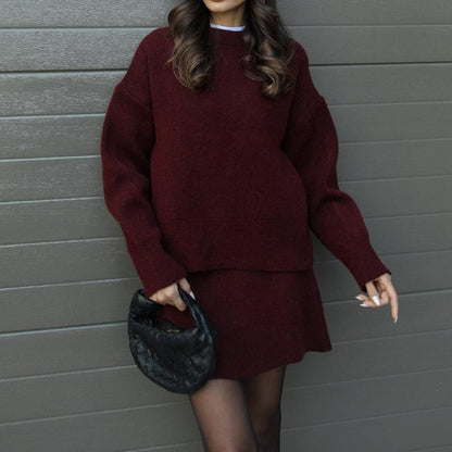 Ensemble en Laine Femme Élégant – Pull Oversize et Jupe Douce pour un Look Automnal Chic Vêtements pour femmes Electro Paris