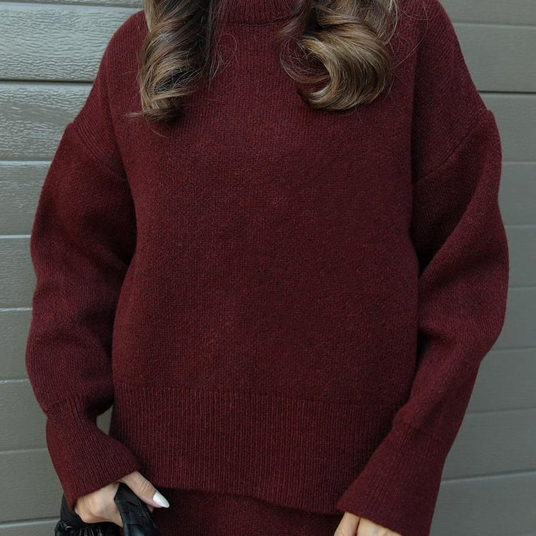 Ensemble en Laine Femme Élégant – Pull Oversize et Jupe Douce pour un Look Automnal Chic Vêtements pour femmes Electro Paris